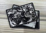 Custom Engraved Black/White Faux Leather Patches