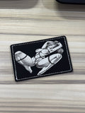 Custom Engraved Black/White Faux Leather Patches