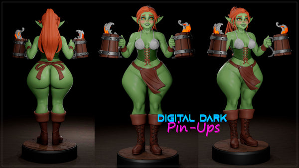 Goblin Girl Barmaid Shortstack - Garage Kit