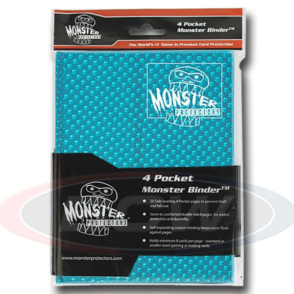 Binder: 4-Pocket: Monster: Holo Aqua Blue