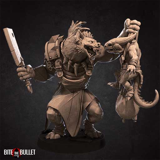 Ukor Meathook, the Butcher Gnoll 3D Printed Miniature 32mm