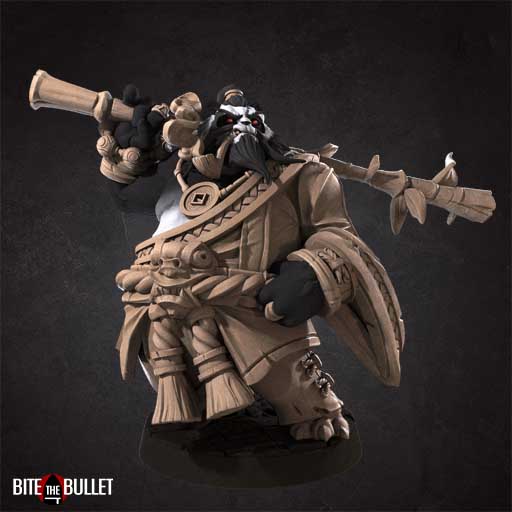 Sam Wisecloud, the Dojo Master Panda 3D Printed Miniature 32mm