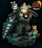 Chibi Big Daddy and Little Sister Unpainted Resin Statue Garage Kit