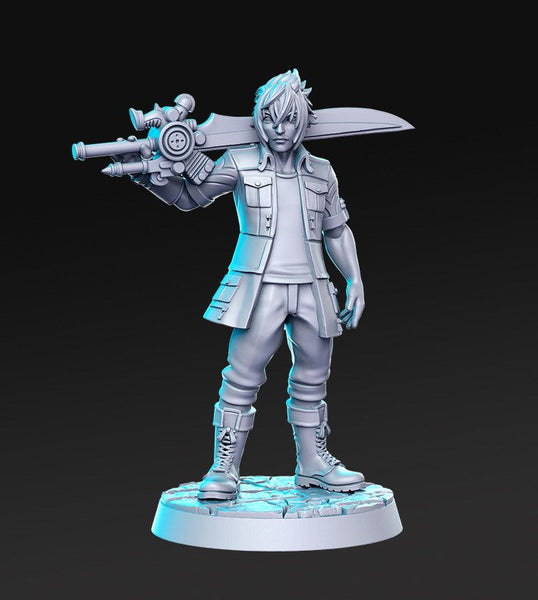 Noctis Lucis Caelum Final Fantasy 3D Printed Miniature 40mm Warhammer, D&D