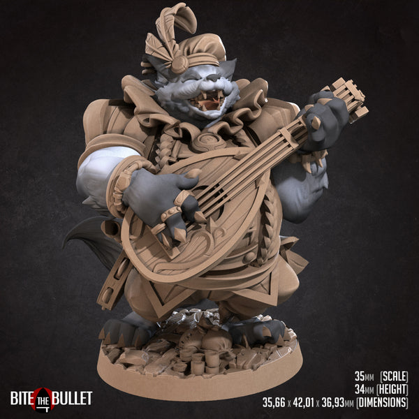 Foxfolk Bard 3D Printed Miniature 32mm