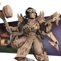 Loretta Hammerlift, the Chunky Cleric 3D Printed Miniature 32mm