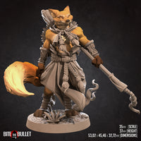 Foxfolk Monk (2 Versions) 3D Printed Miniature 32mm