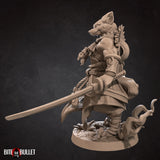 Foxfolk Monk (2 Versions) 3D Printed Miniature 32mm